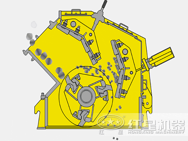 反擊式破碎機(jī)工作原理圖